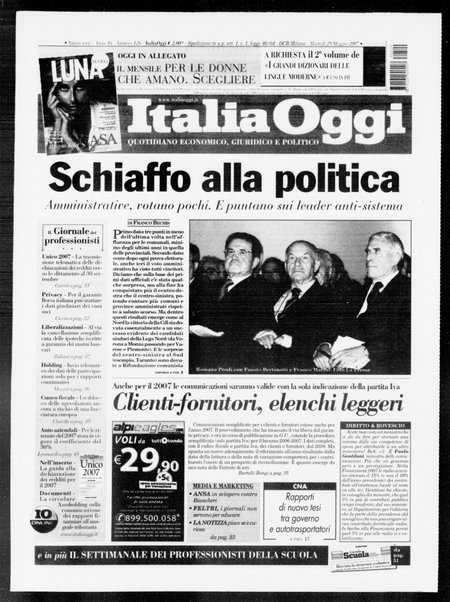 Italia oggi : quotidiano di economia finanza e politica